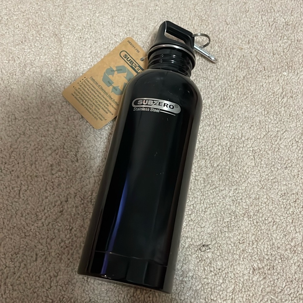 SubZero Black Stainless Steel Water Bottle